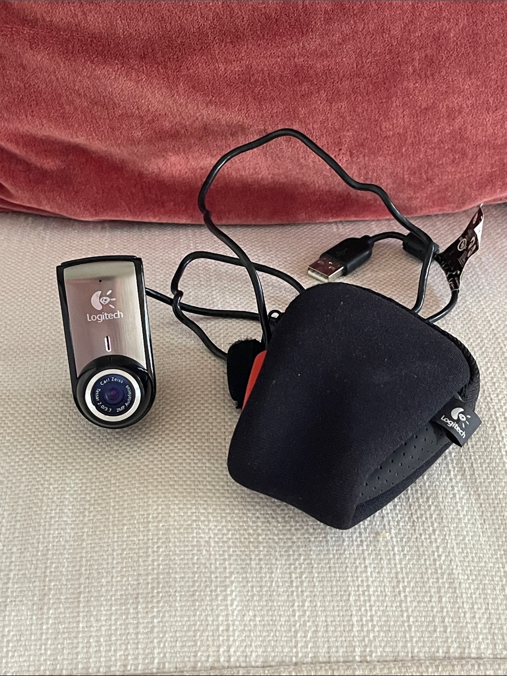 Logitech USB Webcam with Black Foam Case
